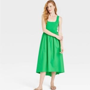 NWT A New Day sleeveless green ballet fit and flare maxi midi dress XL
